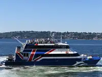 Whale watching catamaran vessel